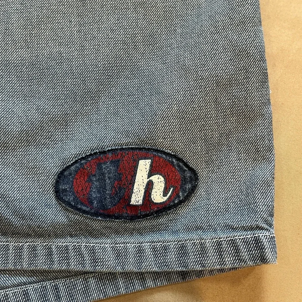 Tommy Hilfiger Vintage‎ Womens Sz 7 Shorts Patches Rare Flat Front Blue